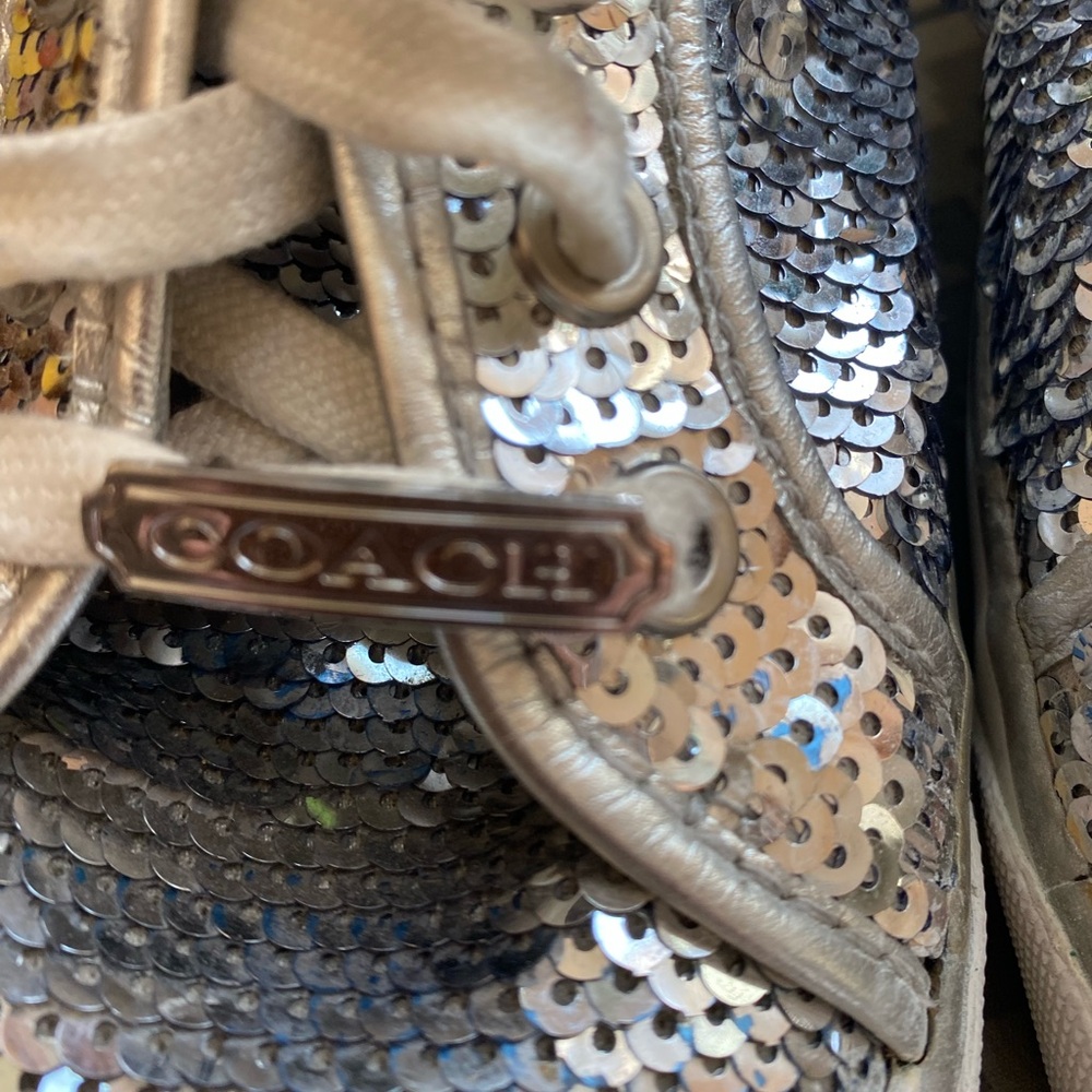 Coach Garrett Silver Sequin Women's Sneakers S 8B - Picture 9 of 13